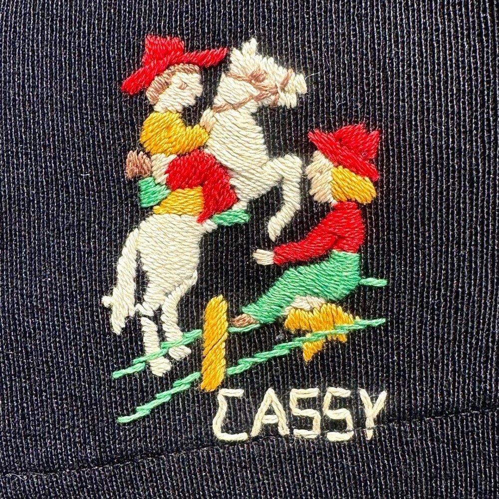 50s pied piper of dallas western Cassy cowgirl black cotton twill novelty skirt